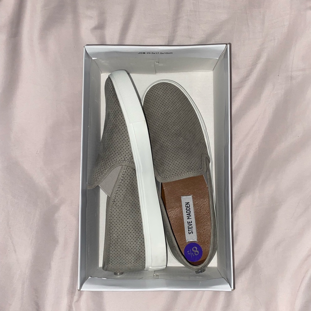 NEW Steve Madden Gray Slip On Sneakers